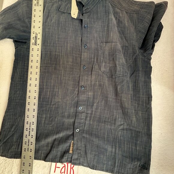 REI Mens Short Sleeve Button-Up Shirt Large Gray Space Dye Casual Lightweight - Picture 7 of 7